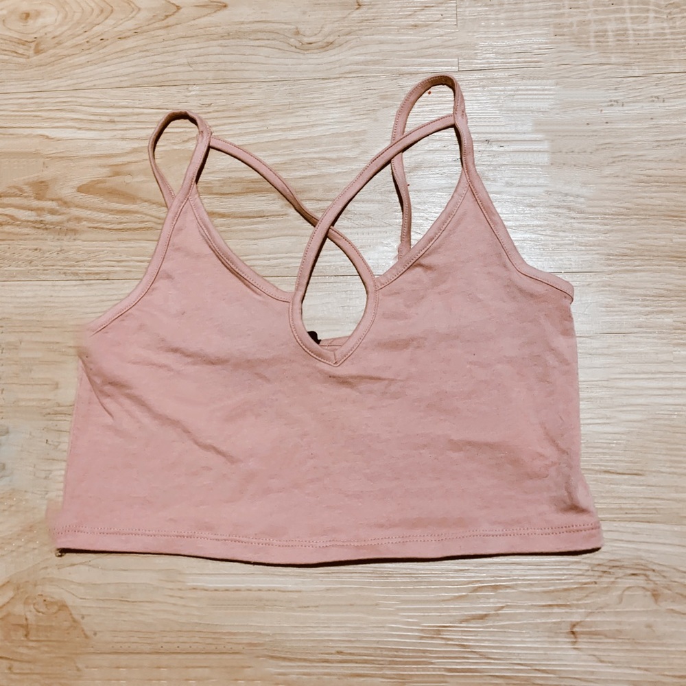 Pink Forever 21 Strappy Crop Top